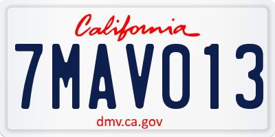 CA license plate 7MAV013