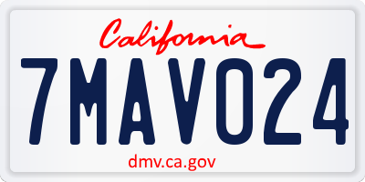 CA license plate 7MAV024