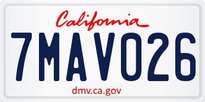 CA license plate 7MAV026