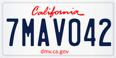 CA license plate 7MAV042