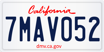 CA license plate 7MAV052