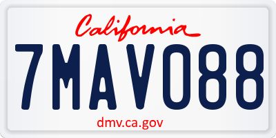 CA license plate 7MAV088