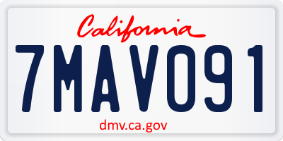 CA license plate 7MAV091