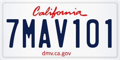 CA license plate 7MAV101