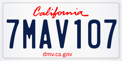 CA license plate 7MAV107