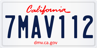 CA license plate 7MAV112