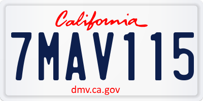 CA license plate 7MAV115