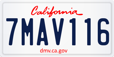 CA license plate 7MAV116