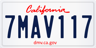 CA license plate 7MAV117