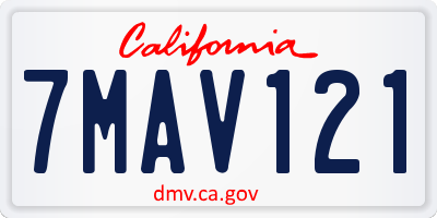 CA license plate 7MAV121