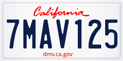CA license plate 7MAV125