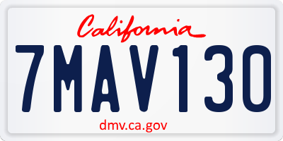 CA license plate 7MAV130