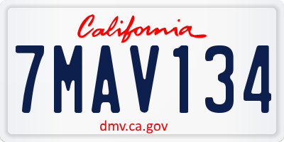 CA license plate 7MAV134