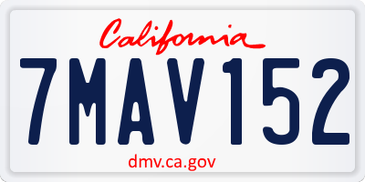 CA license plate 7MAV152