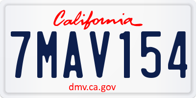CA license plate 7MAV154