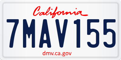 CA license plate 7MAV155