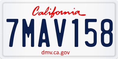 CA license plate 7MAV158