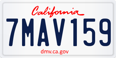 CA license plate 7MAV159