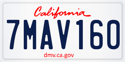 CA license plate 7MAV160