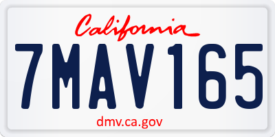 CA license plate 7MAV165