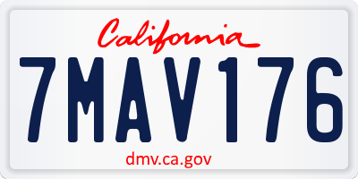 CA license plate 7MAV176