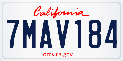CA license plate 7MAV184