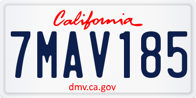CA license plate 7MAV185