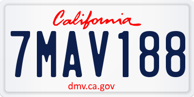 CA license plate 7MAV188