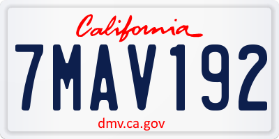 CA license plate 7MAV192