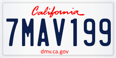 CA license plate 7MAV199