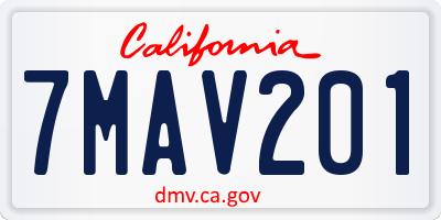 CA license plate 7MAV201