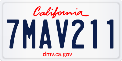 CA license plate 7MAV211