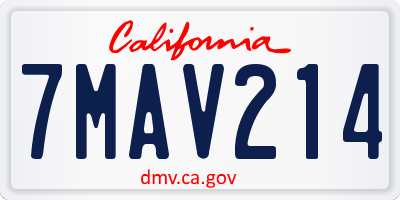 CA license plate 7MAV214