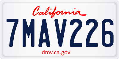 CA license plate 7MAV226