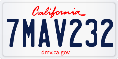 CA license plate 7MAV232