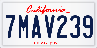 CA license plate 7MAV239