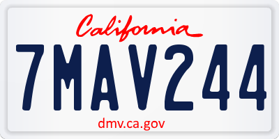 CA license plate 7MAV244