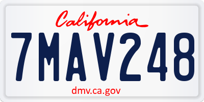 CA license plate 7MAV248