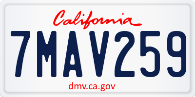 CA license plate 7MAV259