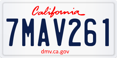 CA license plate 7MAV261