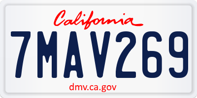 CA license plate 7MAV269