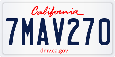 CA license plate 7MAV270