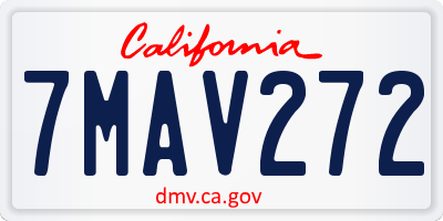 CA license plate 7MAV272