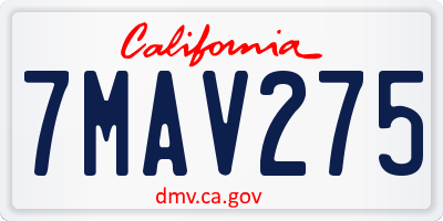 CA license plate 7MAV275