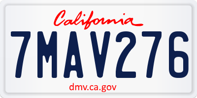 CA license plate 7MAV276