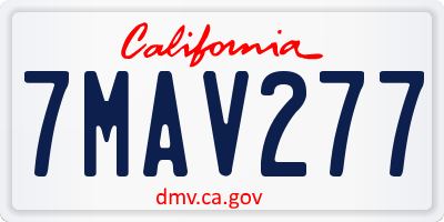 CA license plate 7MAV277