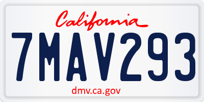 CA license plate 7MAV293