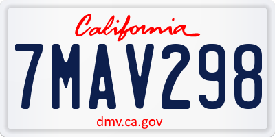 CA license plate 7MAV298