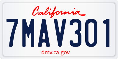 CA license plate 7MAV301