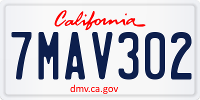 CA license plate 7MAV302